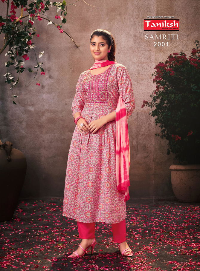 Samriti Vol 2 By Taniksh Rayon Printed Kurti With Bottom Dupatta Wholesale Price In Surat
